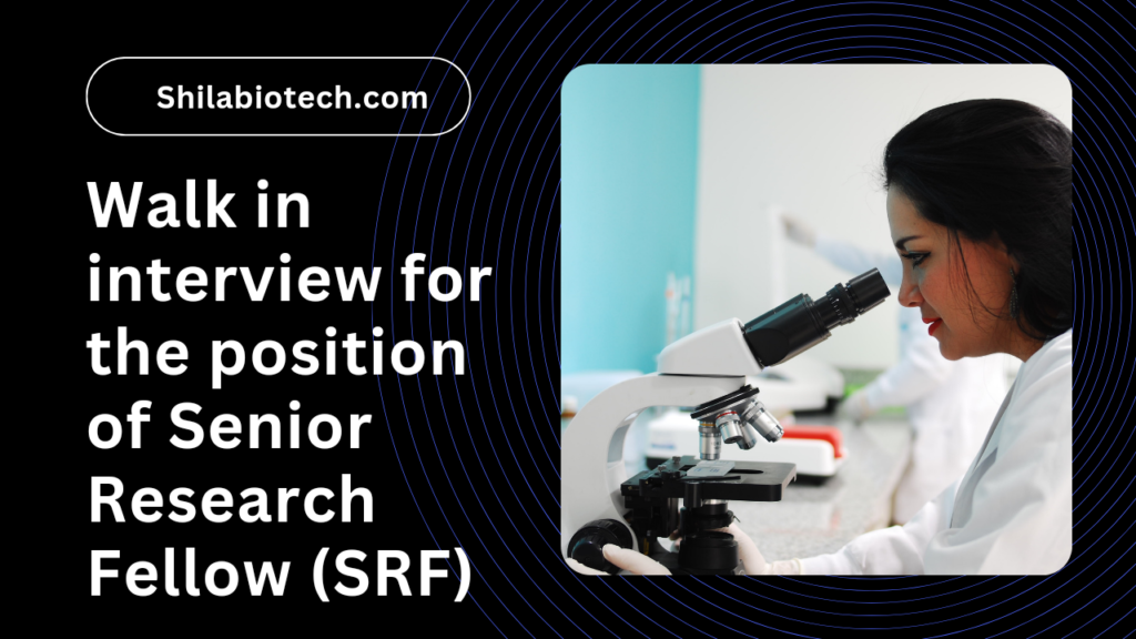 Walk-in interview for the position of Senior Research Fellow (SRF) at RCB faridabad