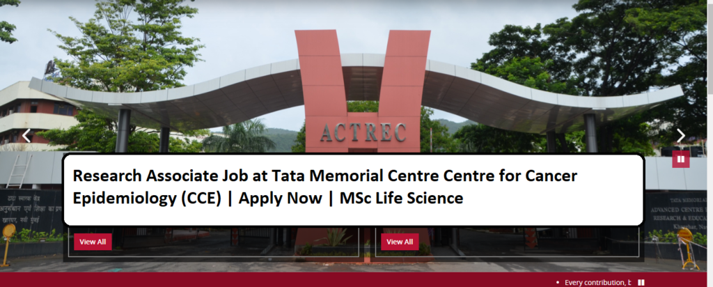 Job Opportunity at ACTREC: Join the Centre for Cancer Epidemiology